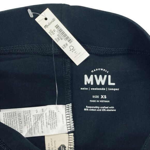 Madewell MWL High-Rise Leggings Womens XS Black Stretchy Comfy Yoga Pull On NEW - Picture 13 of 14